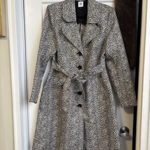 CABI 007 ZEBRA PRINT TRENCH COAT